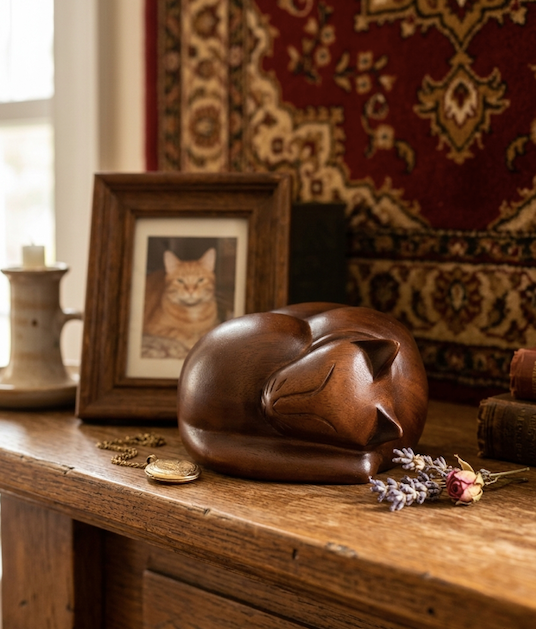 Sleeping Cat Urn